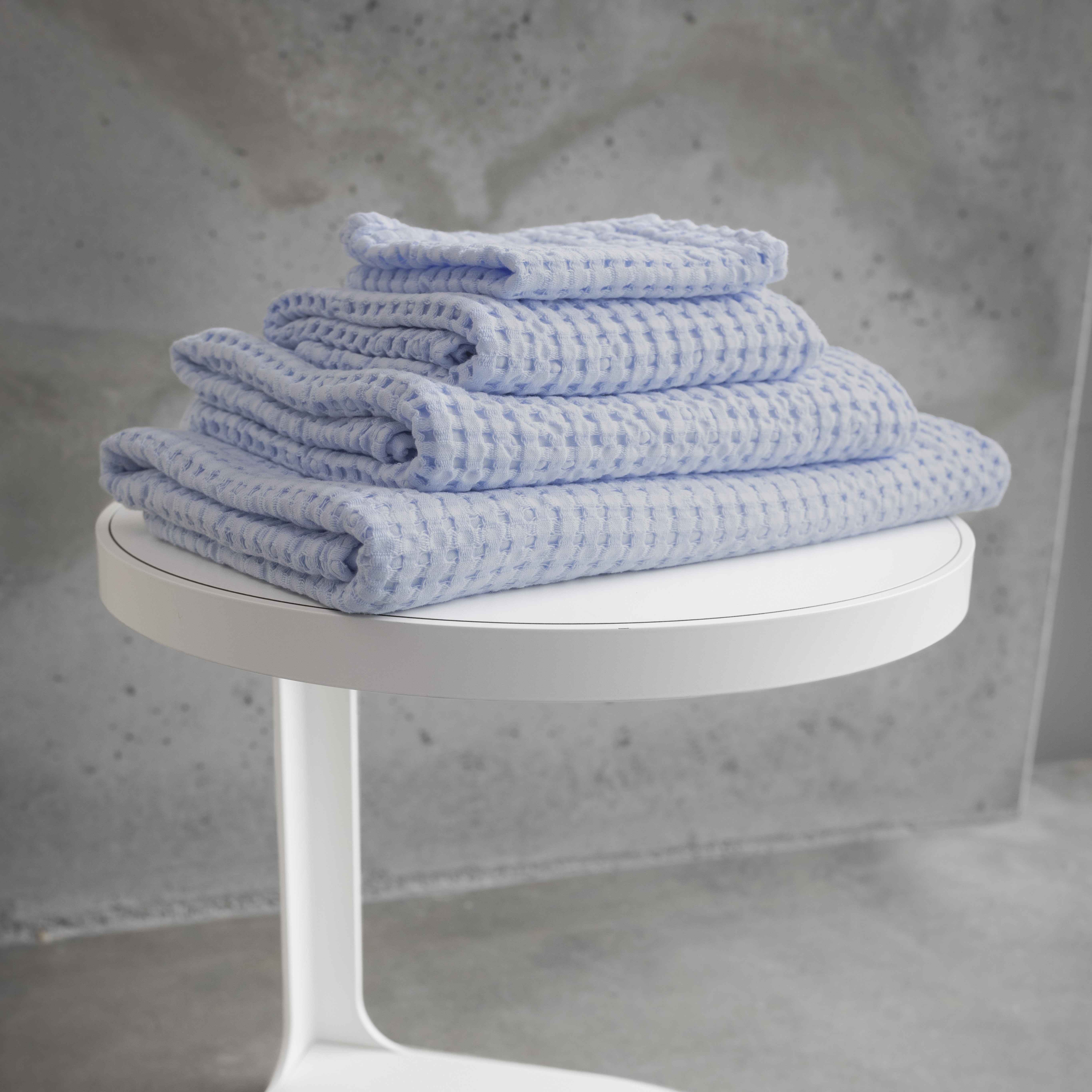 Pousada Waffle Bathroom Towels 330 By Designer Abyss Habidecor In Powder Blue